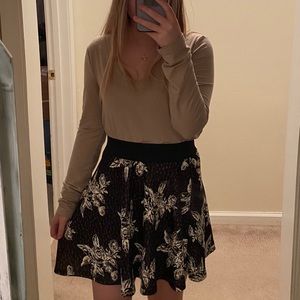 Wet Seal Black with Tan and Ivory Print.  NWT